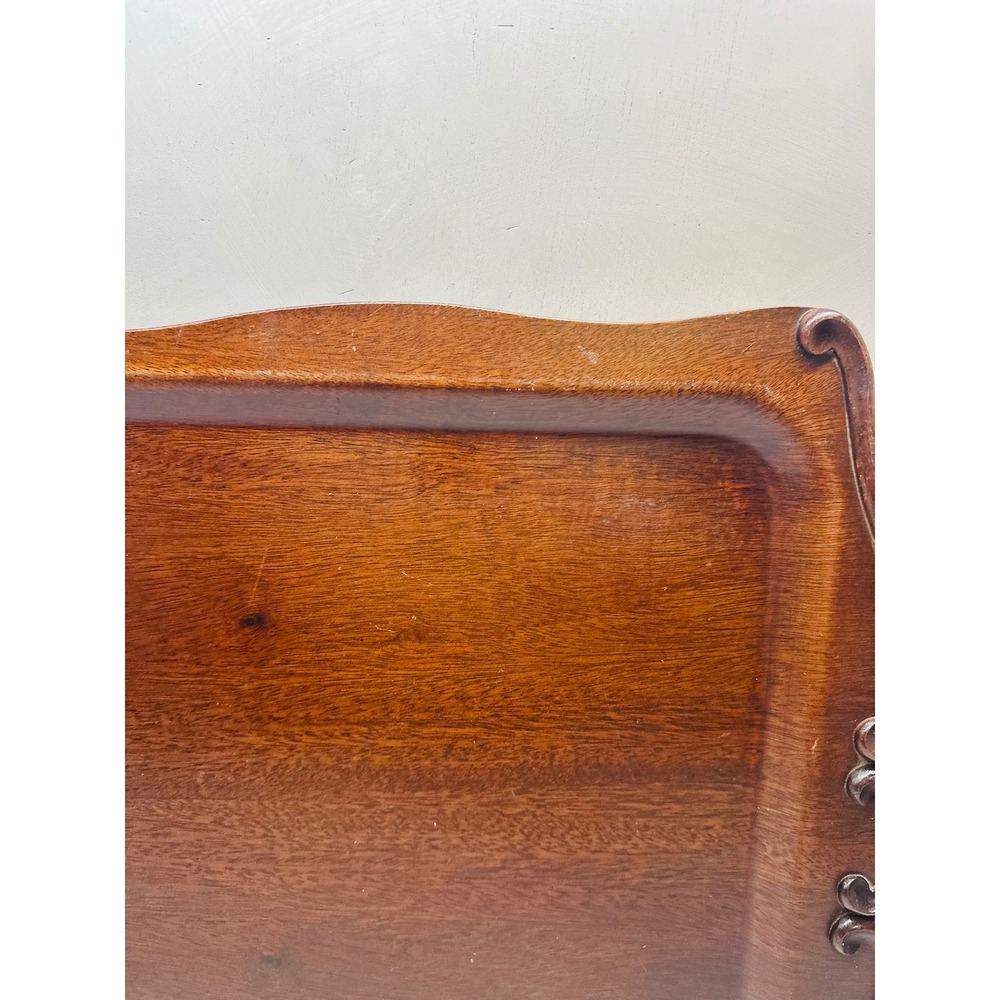 Vintage SE Overton Genuine Mahogany Bentwood Serving Tray Scalloped Edge 441 - Picture 4 of 9